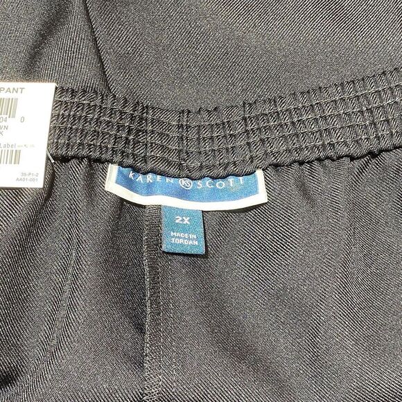 Karen Scott Black Elastic Waist Pull-on Pants 2x - Picture 11 of 12